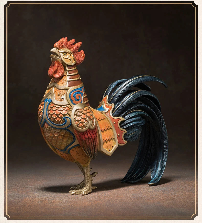 Asia high grade Spiritual ART home Company bring wealth money thriving business Good luck brave Rooster mascot brass Decoration