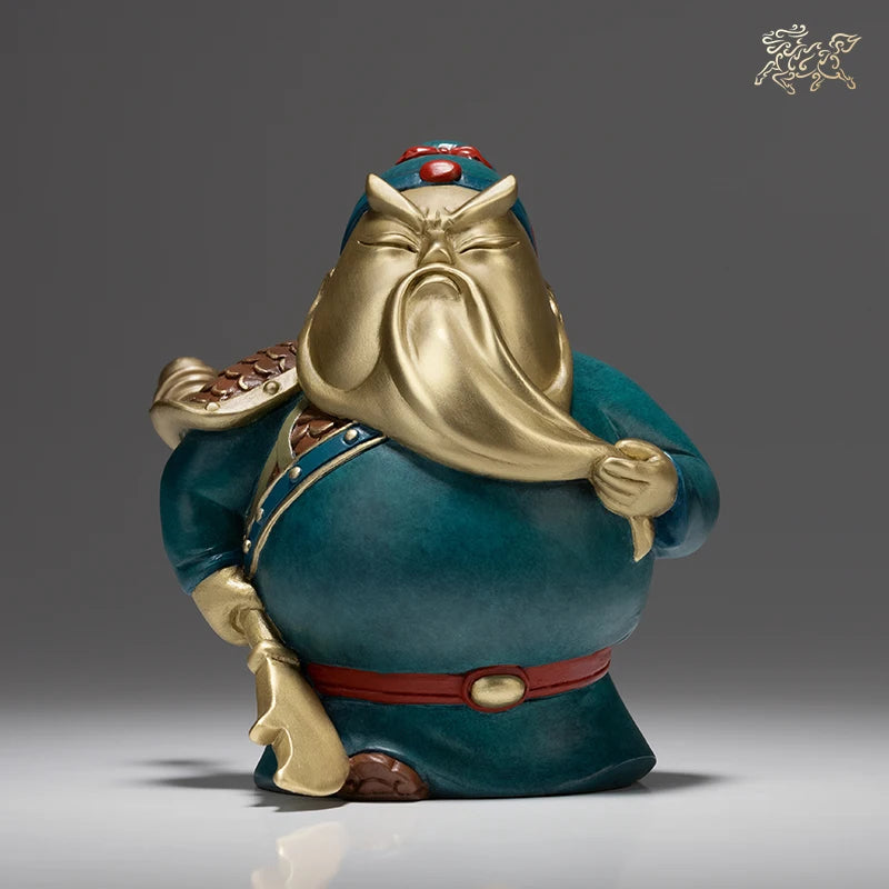 Asia high grade business gift GOOD LUCK CAI SHEN GUAN GONG mascot brass statue HOME company office God of wealth Mammon