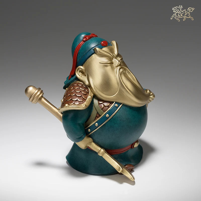 Asia high grade business gift GOOD LUCK CAI SHEN GUAN GONG mascot brass statue HOME company office God of wealth Mammon