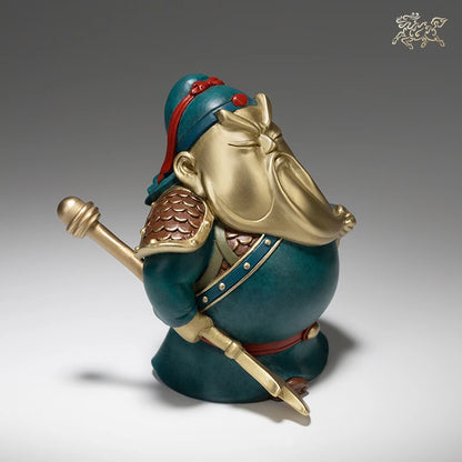 Asia high grade business gift GOOD LUCK CAI SHEN GUAN GONG mascot brass statue HOME company office God of wealth Mammon