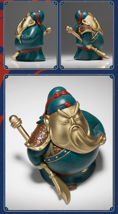 Asia high grade business gift GOOD LUCK CAI SHEN GUAN GONG mascot brass statue HOME company office God of wealth Mammon
