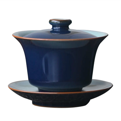 At the beginning of the manual spray your kiln ji blue it tureen ceramic cups kung fu tea tea bowl cover sample tea cup