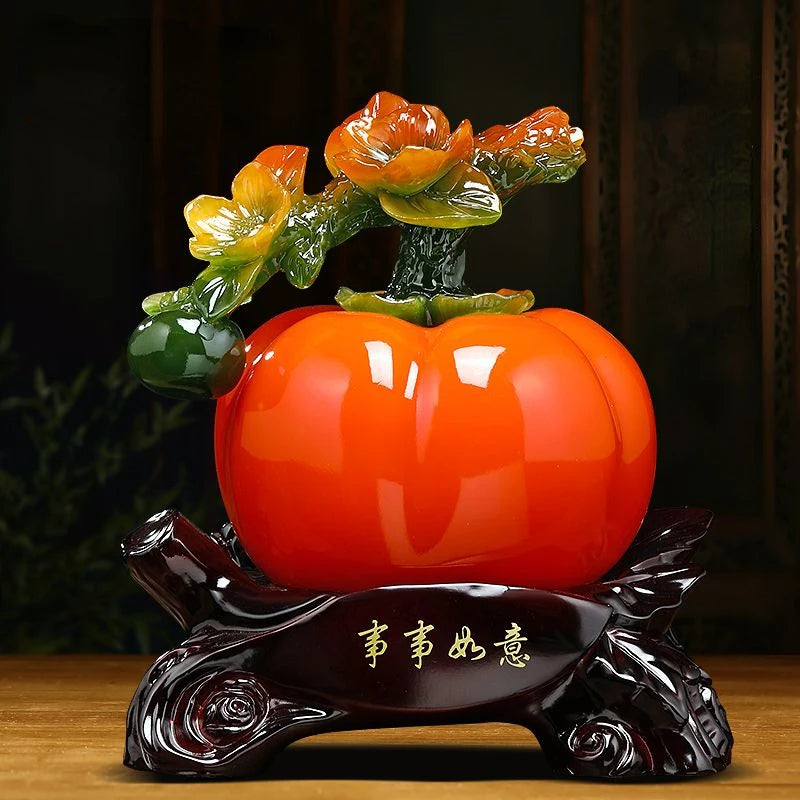 Auspicious Everything Goes Smoothly Persimmon Ornaments Attract Wealth Living Room Wine Cabinet Decorations Housewarming Gifts