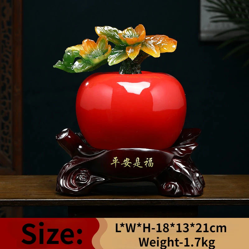 Auspicious Everything Goes Smoothly Persimmon Ornaments Attract Wealth Living Room Wine Cabinet Decorations Housewarming Gifts