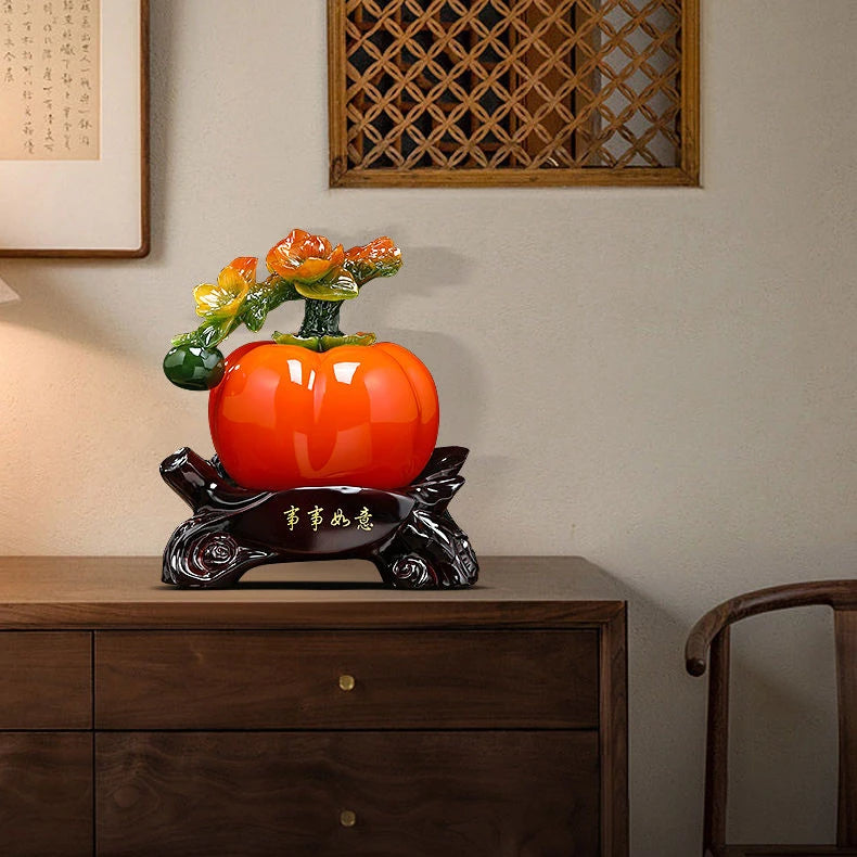Auspicious Everything Goes Smoothly Persimmon Ornaments Attract Wealth Living Room Wine Cabinet Decorations Housewarming Gifts