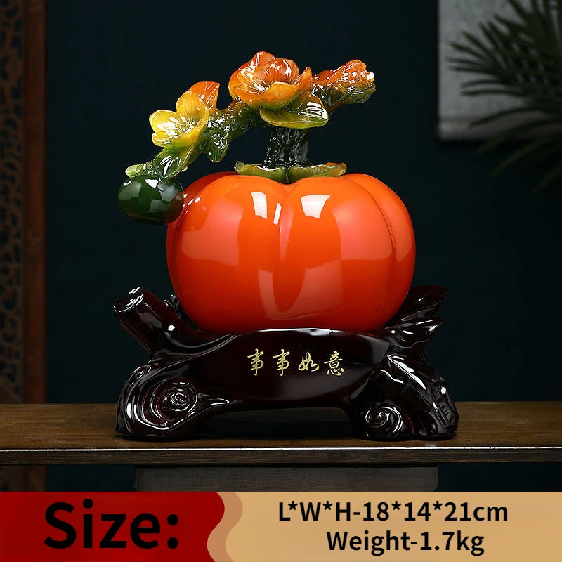 Auspicious Everything Goes Smoothly Persimmon Ornaments Attract Wealth Living Room Wine Cabinet Decorations Housewarming Gifts