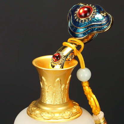Auspicious luck  elephant  Glazed glaze  gemstone  Gilding  Jade ornaments  Decorative Crafts gift