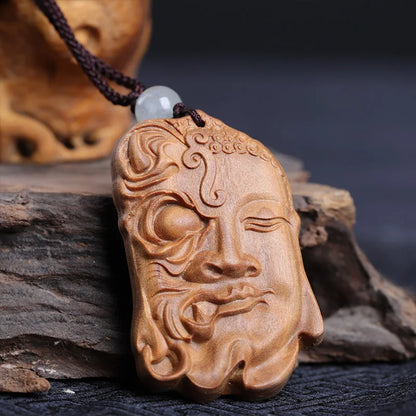 Australian Sandalwood 5CM Buddha Pendant Wood Statue Evil Kindness Sculpture Wood Carving Car Hanging Home Decor