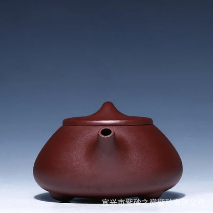Authentic Chinese Tea Ceremony Supplies Zisha Stone Scoop Pot Yixing Purply Clay Teapot Handmade Customized Gifts 250ml