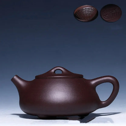 Authentic Chinese Tea Ceremony Supplies Zisha Stone Scoop Pot Yixing Purply Clay Teapot Handmade Customized Gifts 250ml