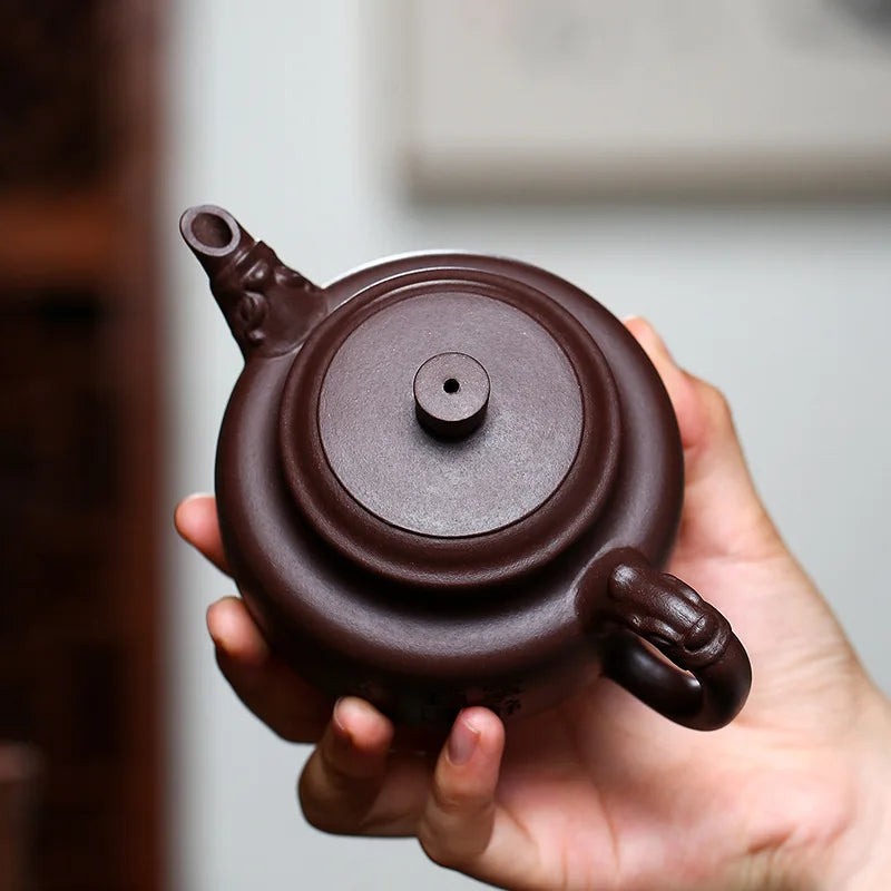 Authentic Famous Famous Zisha Teapot, Pure Handmade Longyin Dezhong, Zisha Teapot, Yixing Handmade Pot, Kung-Fu Pot