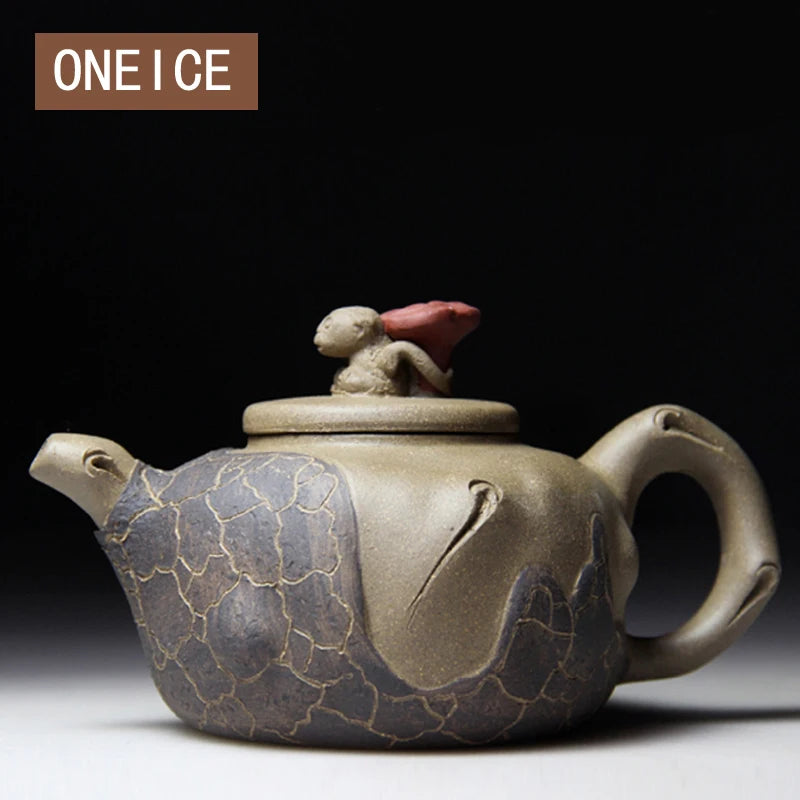 Authentic Ganoderma Lucidum Teapot for Spring Pot, Famous Handmade Mine Mud, Chinese Tea, Christmas Gift, 310ml