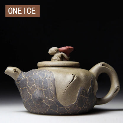 Authentic Ganoderma Lucidum Teapot for Spring Pot, Famous Handmade Mine Mud, Chinese Tea, Christmas Gift, 310ml