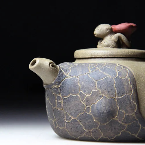 Authentic Ganoderma Lucidum Teapot for Spring Pot, Famous Handmade Mine Mud, Chinese Tea, Christmas Gift, 310ml