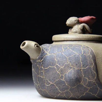 Authentic Ganoderma Lucidum Teapot for Spring Pot, Famous Handmade Mine Mud, Chinese Tea, Christmas Gift, 310ml