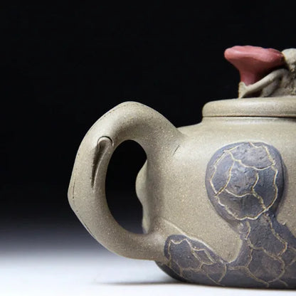 Authentic Ganoderma Lucidum Teapot for Spring Pot, Famous Handmade Mine Mud, Chinese Tea, Christmas Gift, 310ml