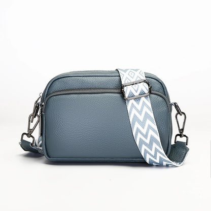 Authentic Genuine Leather High-Quality Luxury Bag With Wide Stripe Shoulder Strap Single Shoulder Crossbody Bag 2024 New Bolsa