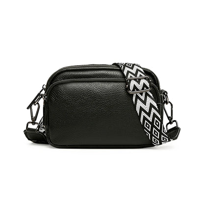 Authentic Genuine Leather High-Quality Luxury Bag With Wide Stripe Shoulder Strap Single Shoulder Crossbody Bag 2024 New Bolsa