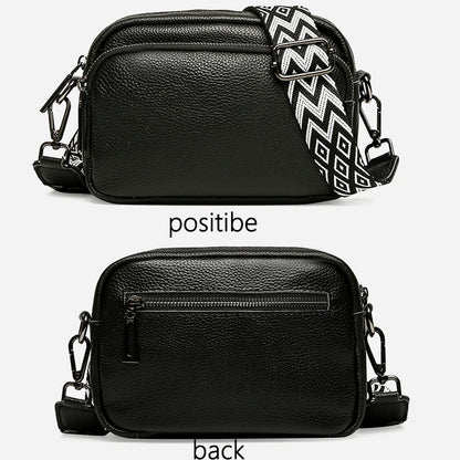 Authentic Genuine Leather High-Quality Luxury Bag With Wide Stripe Shoulder Strap Single Shoulder Crossbody Bag 2024 New Bolsa