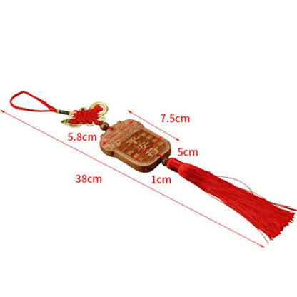 Authentic Peach Wood Car Hanging Safety Charm Accessories, Bon Voyage, Pixiu, Entering and Exiting, Safety Pendant