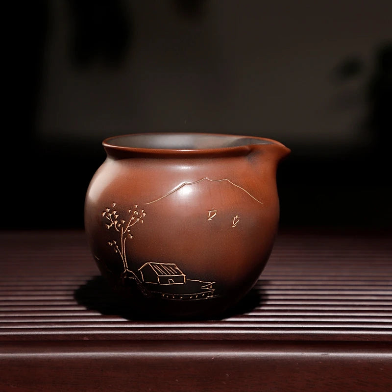 Authentic Qinzhou Ceramic nixing Tao Gongdao Cup(Not Yixing Clay)Handmade teacup for Puer oolong Kung Fu Cha Gift For Festival