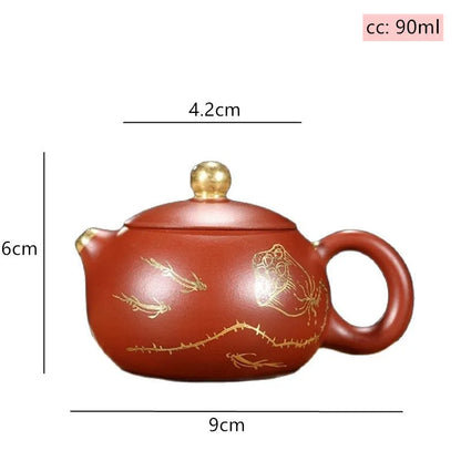 Authentic Raw Ore Dahongpao Xishi Tea Pot Chinese Yixing Purple Clay Teapot Household Handmade Tea Maker Tradition Tea Sets 90ml