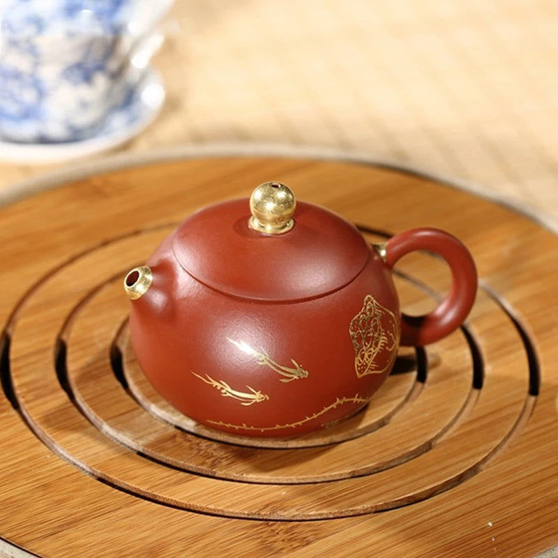 Authentic Raw Ore Dahongpao Xishi Tea Pot Chinese Yixing Purple Clay Teapot Household Handmade Tea Maker Tradition Tea Sets 90ml