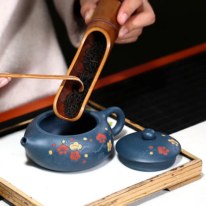 Authentic Yixing Handmade Purple Clay Teapot Plum Blossom Xishi Tea Pot Beauty Pot Customized Kungfu Tea Set Tea Set 180ml