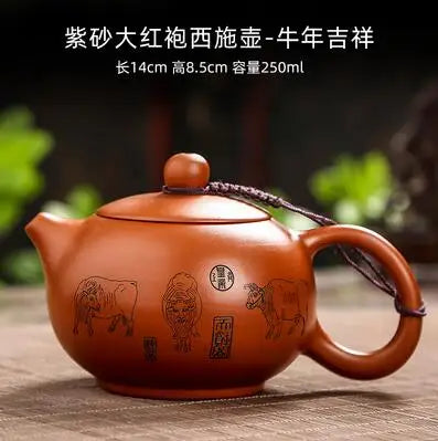 Authentic Yixing Handmade Teapot, Single Teapot, Kungfu Tea Set, Household, Large and Small Capacity Xishi Pot