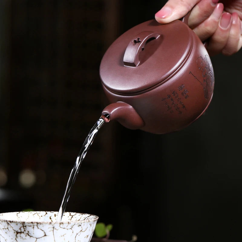 Authentic Yixing Purple Clay Pot Raw Ore Purple Clay Pure Handmade Large Capacity Famous Dai Chengguang Hanwa Kombucha Pot Sets