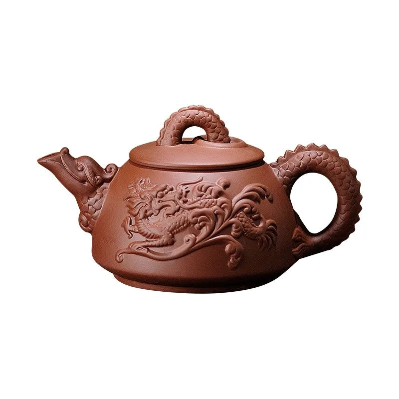 Authentic Yixing Purple Clay Tea Sets Handmade Dragon Teapot with Filter Tea Infuser Strainer Teacup Kettle Household Teaware