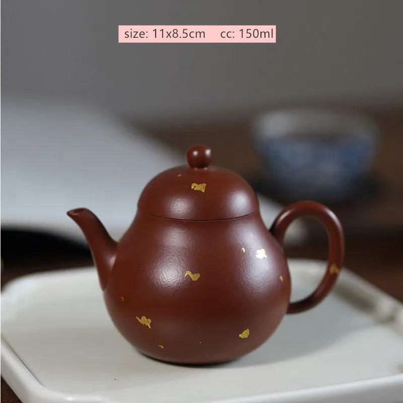 Authentic Yixing Purple Clay Teapot Dahongpao Pear Shaped Pot Handmade Filter Beauty Kettle Tradition Puer Tea Set Drinkware