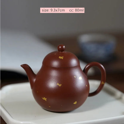 Authentic Yixing Purple Clay Teapot Dahongpao Pear Shaped Pot Handmade Filter Beauty Kettle Tradition Puer Tea Set Drinkware