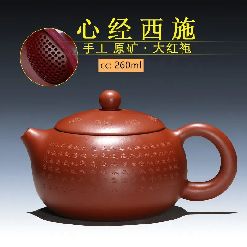 Authentic Yixing Purple Clay Teapot Dahongpao Xishi Tea Pot Handmade Ball Hole Filter Tea Infuser Household Customized Teaware