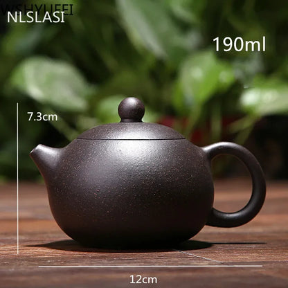 Authentic Yixing Tea Pot Purple Clay Xi Shi Pot Handmade Ore Beauty Kettle Suit Chinese Puer Black Tea Set Customized Gift 190ml