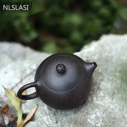 Authentic Yixing Tea Pot Purple Clay Xi Shi Pot Handmade Ore Beauty Kettle Suit Chinese Puer Black Tea Set Customized Gift 190ml