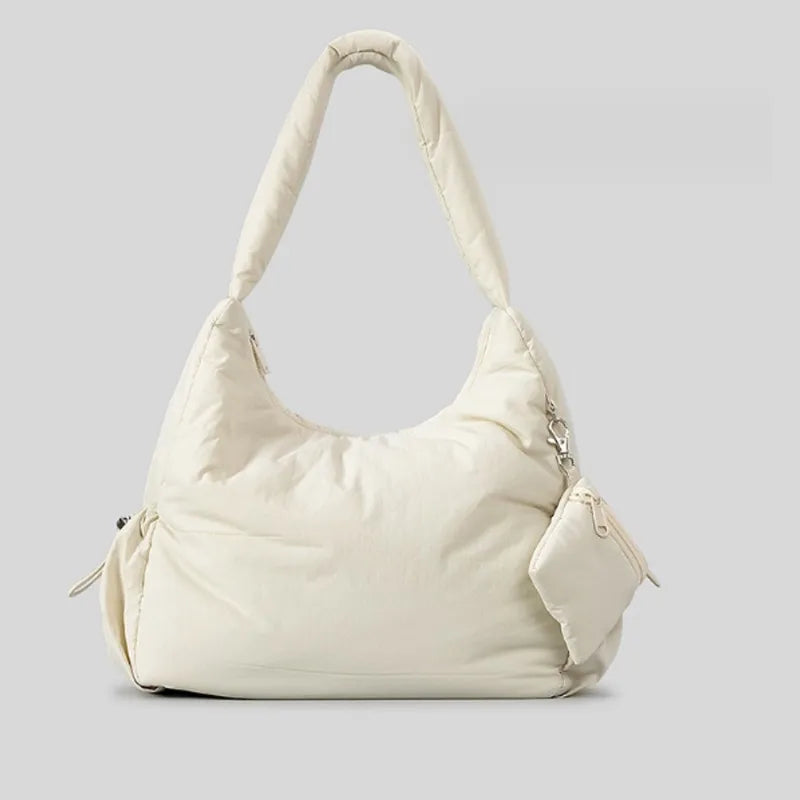 Autumn Winter Cotton-padded Commuter Handbag Large Capacity Casual All-match Shoulder Bags Women Trendy Leisure Bolsas Mujer