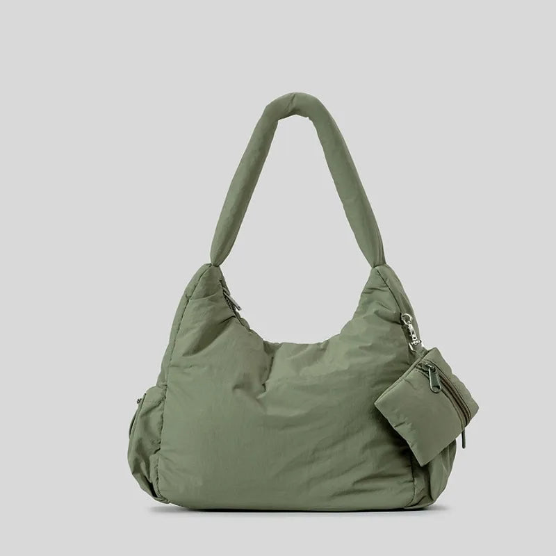 Autumn Winter Cotton-padded Commuter Handbag Large Capacity Casual All-match Shoulder Bags Women Trendy Leisure Bolsas Mujer