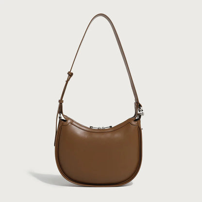 Autumn Winter New Fashion Crescent Bag Simple Solid Large Capacity PU Crossbody Handbags Female Commuter All-match Bolsas