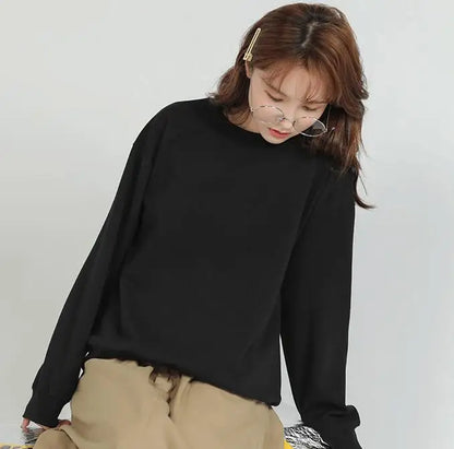 Autumn and winter Women black and Gray Long sleeved Pullover