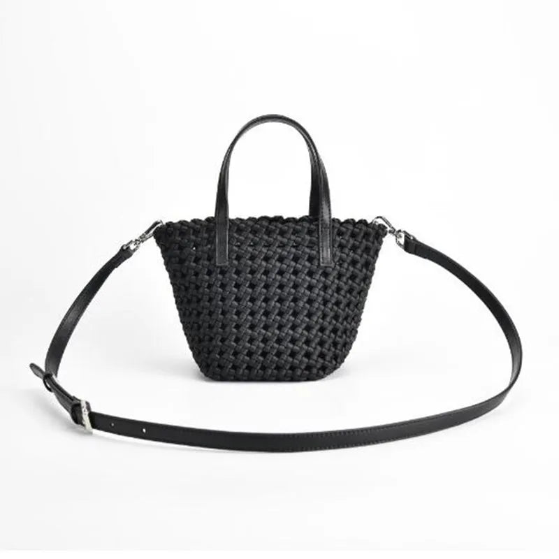 Autumn winter new woven shoulder crossbody bag Oxford cloth hollowed out ladies Europe and the United States fashion women bag