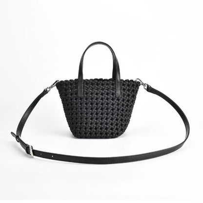 Autumn winter new woven shoulder crossbody bag Oxford cloth hollowed out ladies Europe and the United States fashion women bag