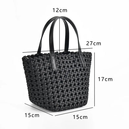 Autumn winter new woven shoulder crossbody bag Oxford cloth hollowed out ladies Europe and the United States fashion women bag