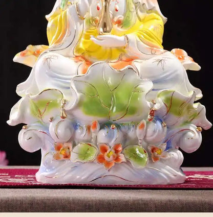 Avalokitesvara statue Southeast Asia home decoration Temple Fengshui South China Sea Avalokitesvara painted pottery prays 16 "