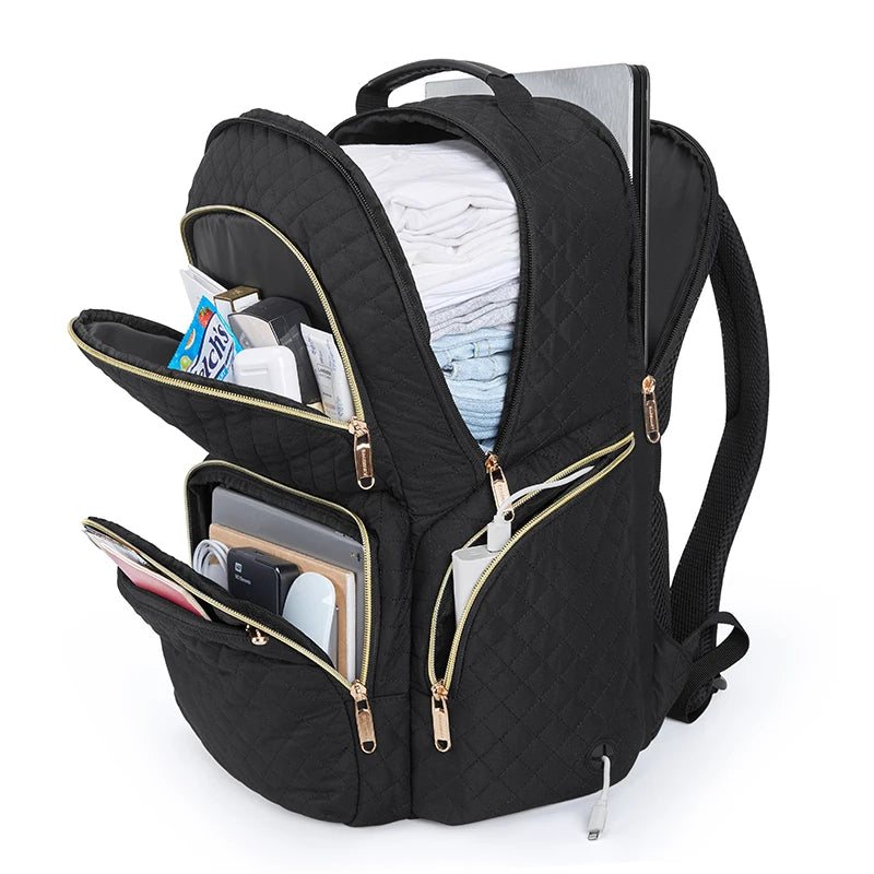 BAGSMART 17.3 Inch Computer Laptop Backpack for Women 50L Bookbag with USB Charging Port for School College Work Business