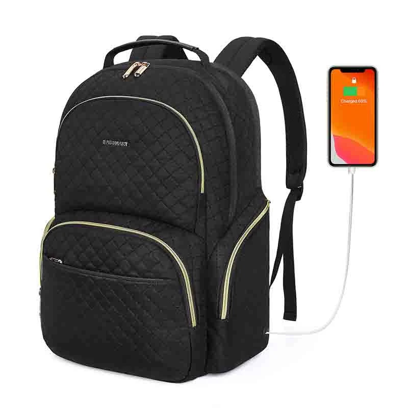 BAGSMART 17.3 Inch Computer Laptop Backpack for Women 50L Bookbag with USB Charging Port for School College Work Business