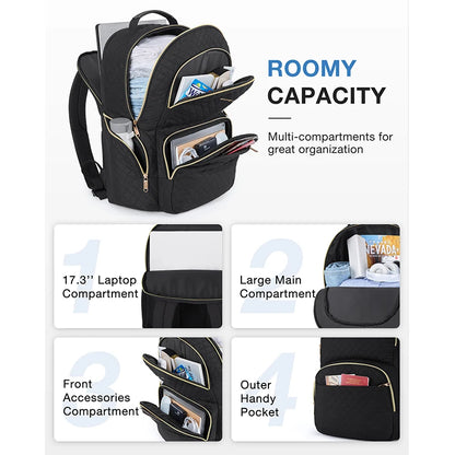 BAGSMART 17.3 Inch Computer Laptop Backpack for Women 50L Bookbag with USB Charging Port for School College Work Business