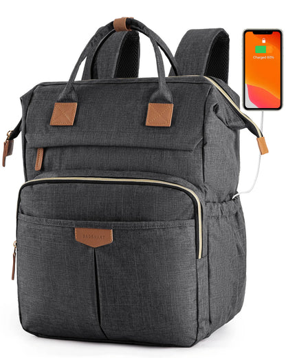 BAGSMART 30L Travel Backpack for Women Men 15.6'' Laptop Computer Backpack with Charging Port Hole for School Work Business