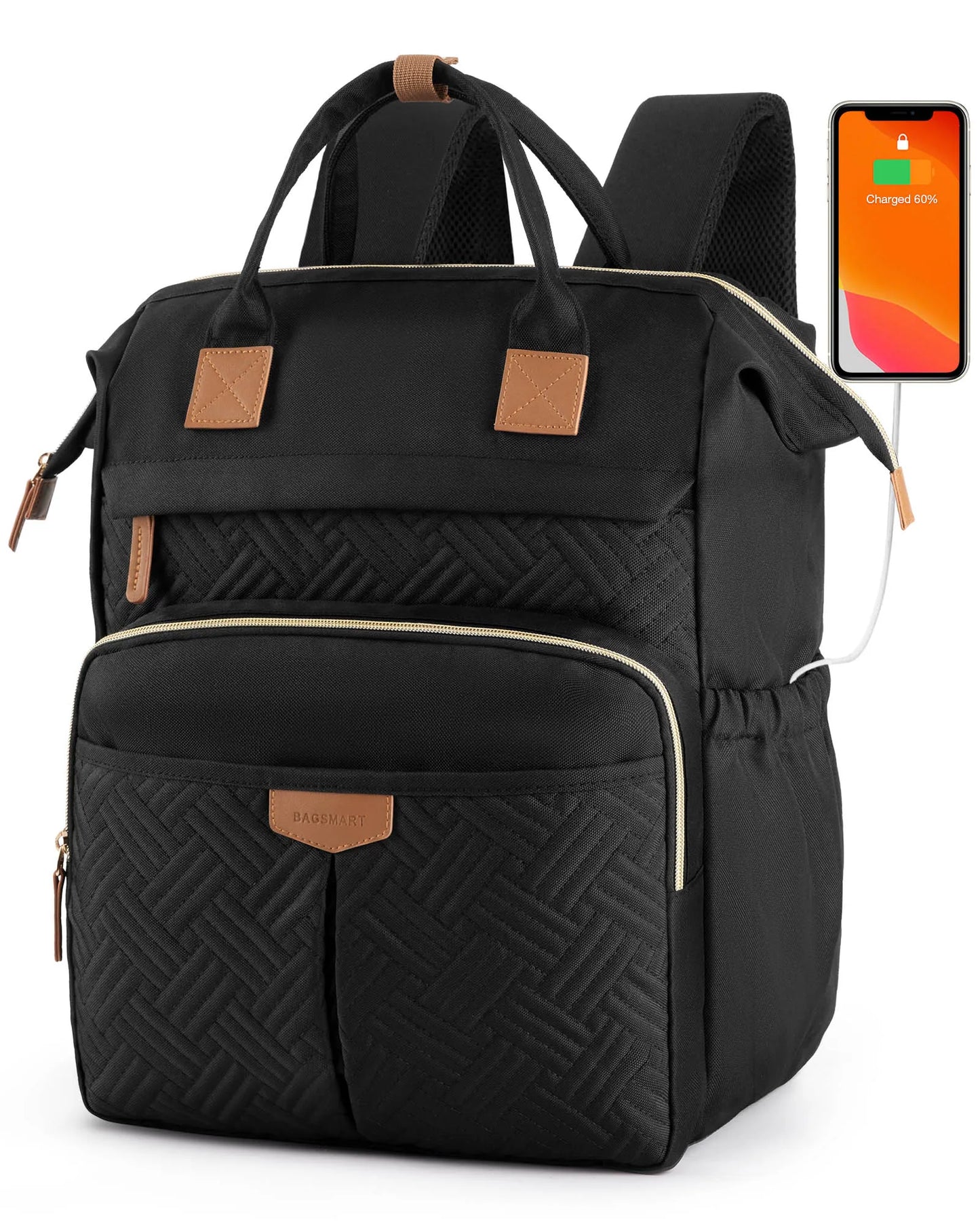 BAGSMART 30L Travel Backpack for Women Men 15.6'' Laptop Computer Backpack with Charging Port Hole for School Work Business