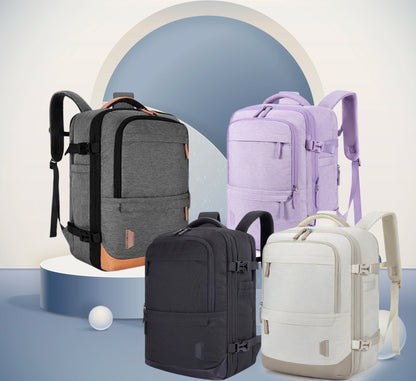 BAGSMART 4PCS Travel Backpack Cabin Carry On Backpack with Packing Cubes 40L Expandable Waterproof Backpacks for Women